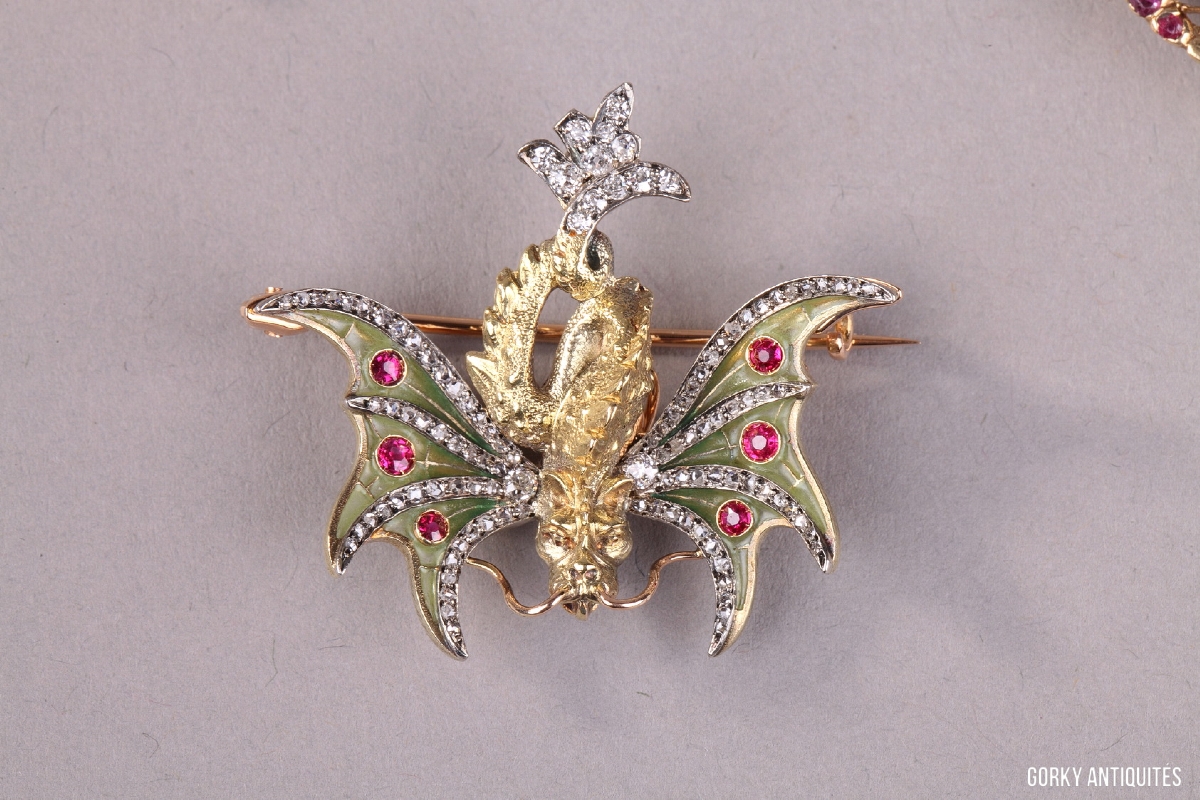 Broche Iris Art Nouveau – Argent 900 – France – Diamètre 4,5 Cm – 10g – 1900