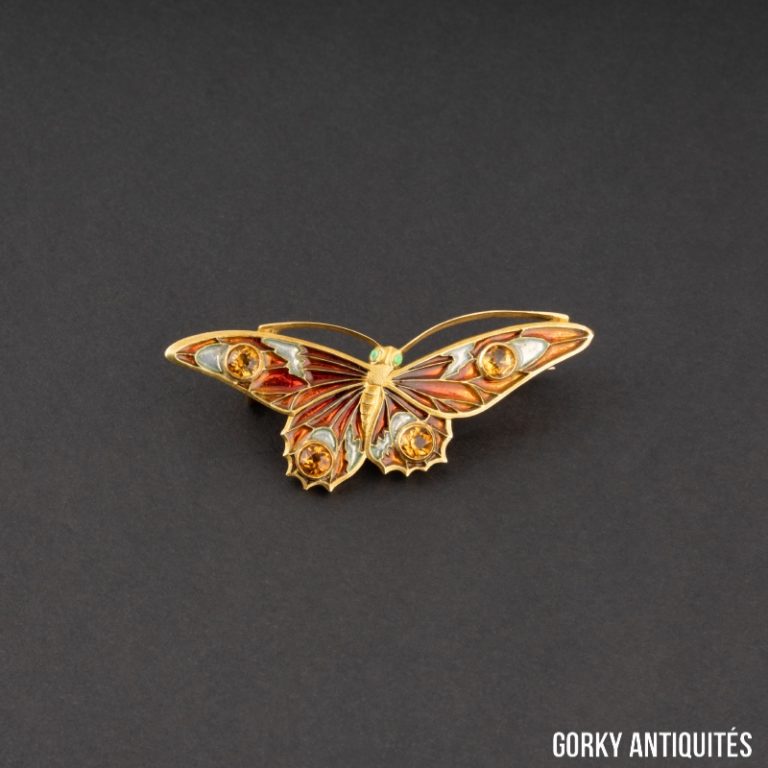 Broche Art Nouveau George Pierre Vers 1900 | Corne | Libellule | Occasion Vintage