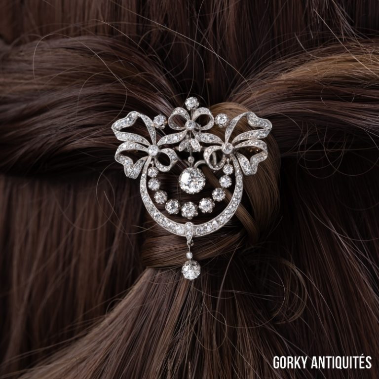 Broche Vintage En Or Fin Filigrané Avec Perle Fine Nacrée - Référence *3251 - Occasion